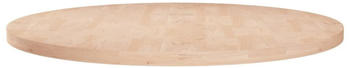 vidaXL Runde Tischplatte Ø70x2,5cm Unbehandeltes Massivholz Eiche