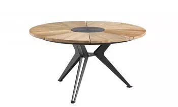 Niehoff Tisch Nexor - 160 cm rund Teak gebürstet