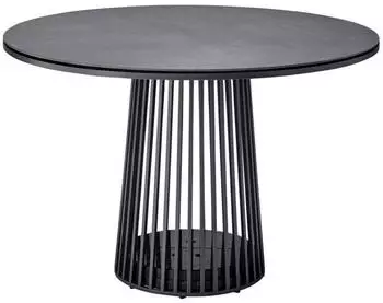 Solpuri Tisch Grid - 110 cm rund 301 - wei&szlig; 400 - Teak