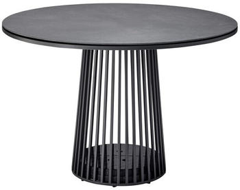 Solpuri Tisch Grid - 110 cm rund 305 - anthrazit 400 - Teak