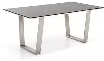 Niehoff Tisch Noah Trapezkufe Edelstahl - 200 x 95 cm HPL Granit-Design