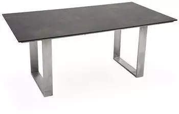 Niehoff Tisch Noah Profilkufe Edelstahl - 180 x 95 cm HPL Granit-Design