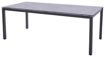 Diamond Garden Tisch San Marino, Edelstahl dunkelgrau/Granit dunkel, 198 x 98 cm