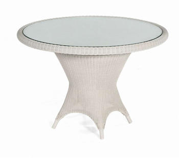 SonnenPartner Tisch Bonaire, Aluminium / Kunststoffgeflecht white-washed in Loomoptik, Ø 110 cm