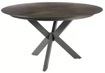 Diamond Garden Tisch LYON Ø 138 cm Edelstahl dunkelgrau / HPL Fase 13 mm Anthrazit Titan