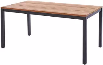 Diamond Garden Tisch RAVENNA 160 x 90 cm Edelstahl dunkelgrau / Recycled Teak 160 x 90 cm