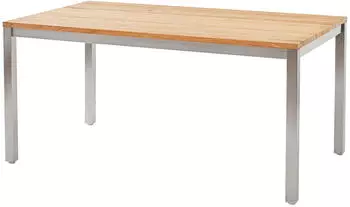 Diamond Garden Tisch SALERNO 160 x 90 cm Edelstahl / Teak 160 x 90 cm