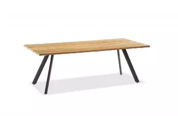 Niehoff Tisch Noah Stativprofil anthrazit 260x95cm Teak gebürstet