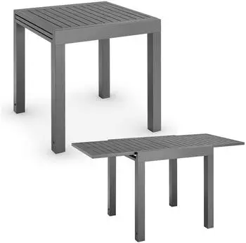 Juskys Laki Gartentisch ausziehbar 70x70cm Alu anthrazit