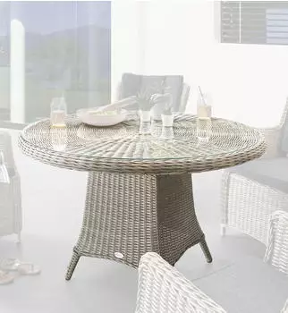 Destiny LUNA Polyrattan Ø100x75cm vintage weiß