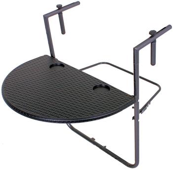 Spetebo Balkon Hängetisch Rattan Optik in anthrazit halbrund 60x63 cm