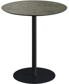 Veba Terrassentisch Urban Midnight Marble rund Edelstahl HPL Ø70cm schwarz