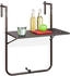 braun: Relaxdays Balkonhängetisch klappbar 3 fach höhenverstellbar 59,5x36 cm Holzoptik