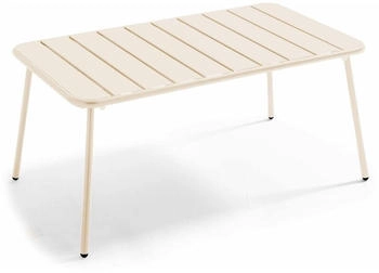 Oviala Palavas Rechteckiger Garten Couchtisch 90 x 50 cm elfenbein