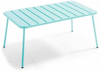Oviala Palavas Rechteckiger Garten Couchtisch 90 x 50 cm türkisblau