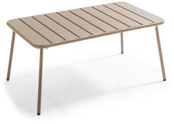Oviala Palavas Rechteckiger Garten Couchtisch 90 x 50 cm taupe