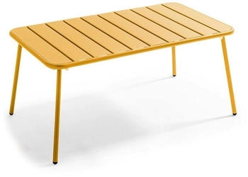 Oviala Palavas Rechteckiger Garten Couchtisch 90 x 50 cm gelb