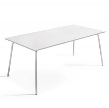 Oviala Palavas Gartentisch aus Metall 180 x 90 x 72 cm wei&szlig;