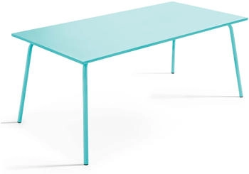 Oviala Palavas Gartentisch aus Metall 180 x 90 x 72 cm t&uuml;rkisblau