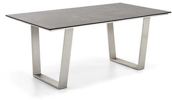 Niehoff Tisch Noah Trapezkufe Edelstahl - 180 x 95 cm HPL Granit-Design