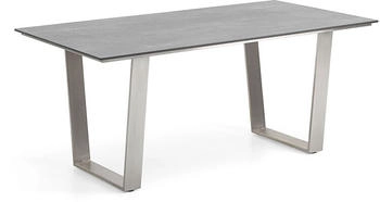 Niehoff Tisch Noah Trapezkufe Edelstahl - 160 x 95 cm HPL Beton-Design