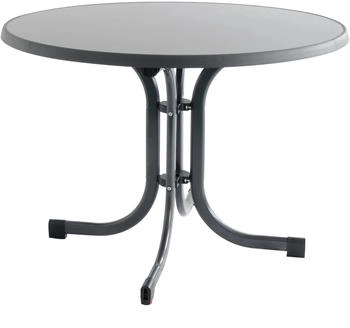 Siena Garden Paco Klapptisch Melamin schiefer antik &Oslash;100cm Stahl matt anthrazit