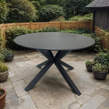 LC Home Bari Gartentisch Ø120x74cm Aluminium/Sinterstein Dunkelgrau