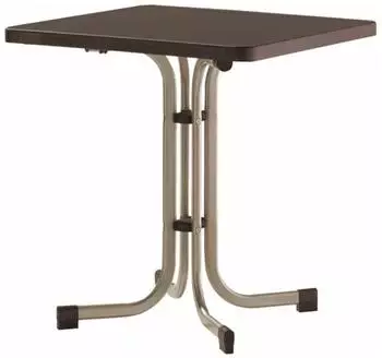 Sieger Boulevard Klapptisch 70x70cm Stahl/Mecalit champagner/mocca (231-C-M)
