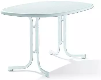 Sieger Boulevard Klapptisch oval 140x90cm Stahl/Mecalit weiß (152-W)
