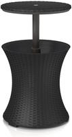 Curver 230903, Curver Cool Bar Rattan-Gartentisch, graphitfarben