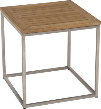 Stern Beistelltisch Edelstahl Teakplatte 45x45cm (417353)
