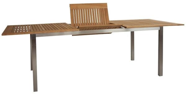 Diamond Garden Roma Ausziehtisch 180-240 x 100 cm (Edelstahl-Teak)