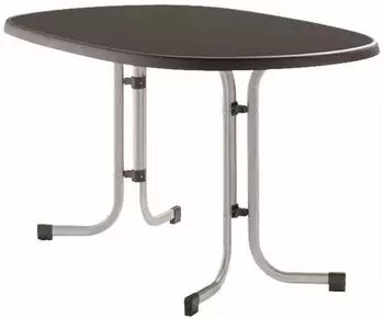 Sieger Boulevard Klapptisch oval 140x90cm Stahl/Mecalit graphit/anthrazit (252-A)