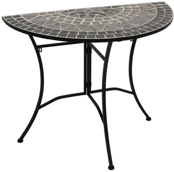 DEGAMO Wandtisch Siena habrund 45x90cm Mosaik grau/weiß