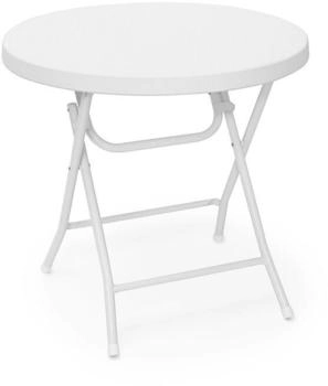 Relaxdays Bastian folding plastic garden table 80 x 80 x 74 cm White
