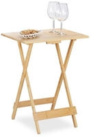 Klapptisch Bambus, F&uuml;r Wohnzimmer, Balkon & Terrasse, Hxbxt: 63,5 X 48 X 38 Cm,