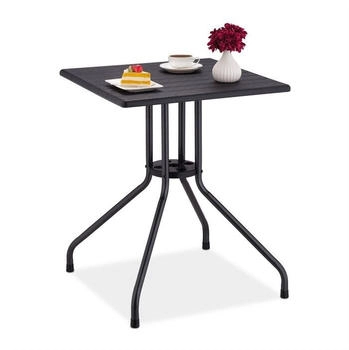 Relaxdays Wooden plastic garden table for 4 people 61 x 61 x 75 cm Black Relaxdays Wooden plastic garden table for 4 people 61 x 61 x 75 cm Black