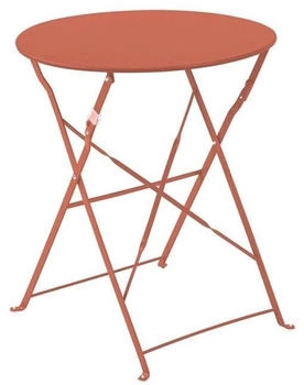 Oviala Folding garden table steel 60 x 60 x 72 cm Terracotta