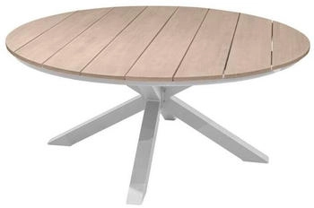 Hespéride Oriengo round garden table aluminium acacia FSC White
