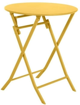 Hespéride Greensboro round folding garden table 60 x 71 cm Yellow