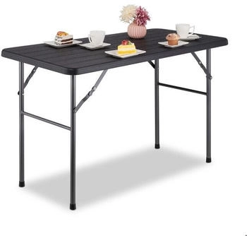 Relaxdays Wooden plastic garden table for 4 people 118 x 60 x 74 cm Black Relaxdays Wooden plastic garden table for 4 people 118 x 60 x 74 cm Black