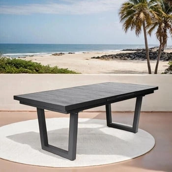 OUTLIV. Alice Ausziehtisch 200/260x100cm Aluminium/Keramik Dunkelgrau