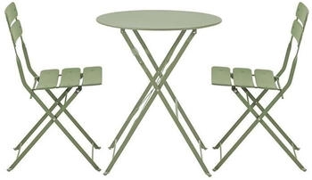 Oviala Folding garden table steel 60 x 72 cm Linden green