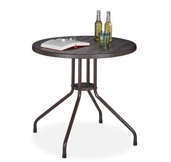 Relaxdays Wooden plastic garden table 75 x 80 cm Brown