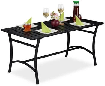 Relaxdays Metal garden table for 4 people 120 x 60 x 55.5 cm Black Relaxdays Metal garden table for 4 people 120 x 60 x 55.5 cm Black