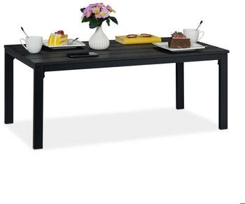 Relaxdays Wooden plastic garden table for 4 people 98 x 48 x 39 cm Black Relaxdays Wooden plastic garden table for 4 people 98 x 48 x 39 cm Black