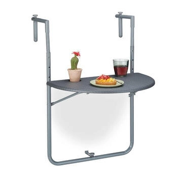 Relaxdays Folding balcony table metal 63 x 59.5 cm Grey Relaxdays Folding balcony table metal 63 x 59.5 cm Grey