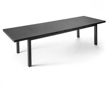 Oviala Extendable garden table aluminium Black 256 x 100 x 74 cm