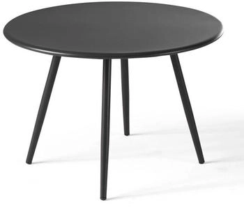 Oviala Round low garden table metal 40 x 29 cm Anthracite grey