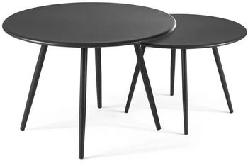 Oviala Set of 2 nested garden side tables steel Anthracite
